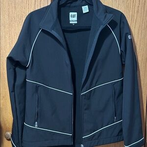 Caterpillar Black Utility Jacket with reflective grey trim